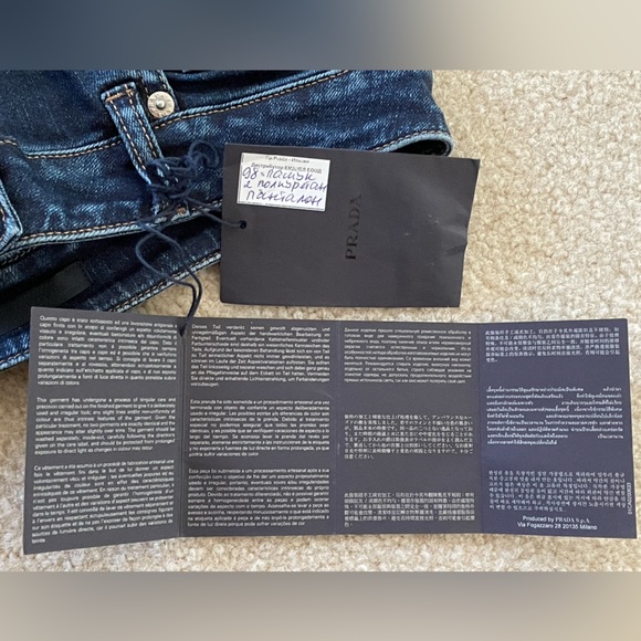 NWT Prada Dark Wash Low Rise Skinny Jeans BACK LOGO PATCH size 25 US 2 orig $875 - Picture 13 of 13